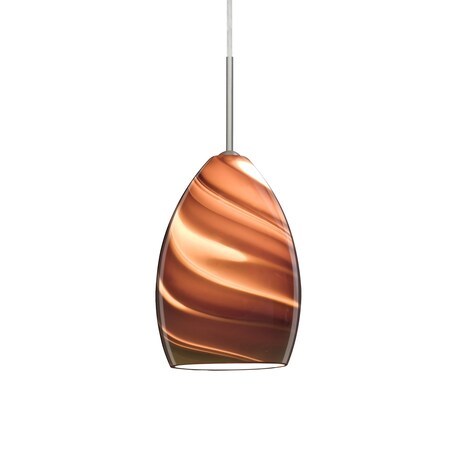 Besa Lighting Euka Cord Pendant, Smoke Twist, Satin Nickel Finish, 1x9W LED 1JT-1720SK-LED-SN